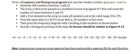  in C language . Write a Frequency and Histogram program that