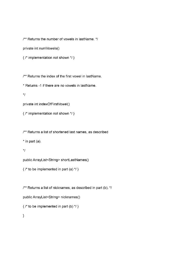 WRITTEN IN JAVA. Assume that the classes listed in the Java Quick