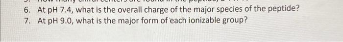 what is the overall charge of the major species of the peptide?
