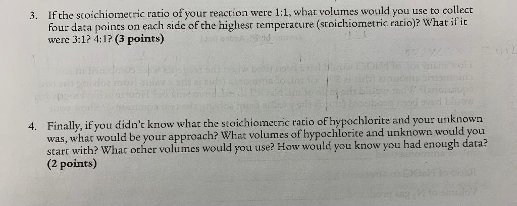  There are three unknowns for this experiment. Here are their balanced