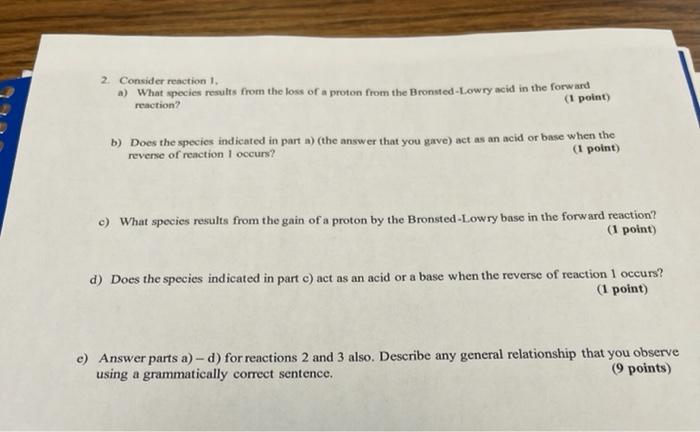 about the reactions given in the table below: 1 . 2 x