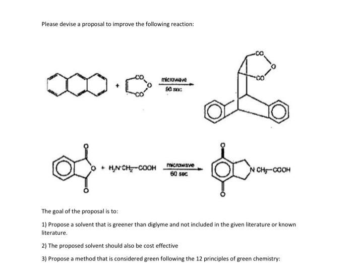  Please devise a proposal to improve the following reaction: microwave SOX