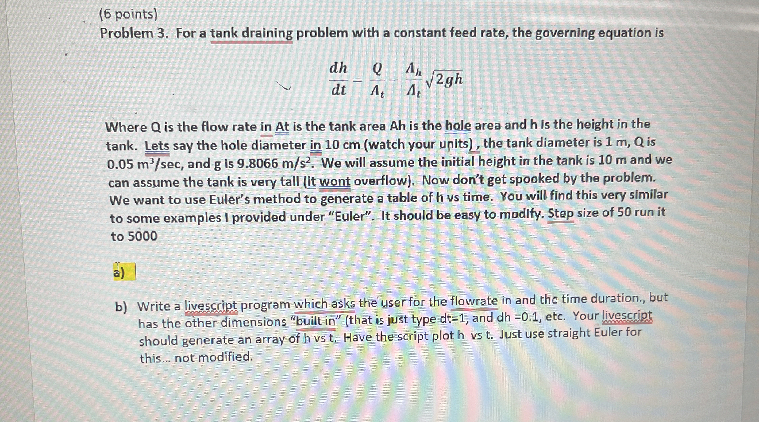  (6 points) Show code step by step please Problem 3. For