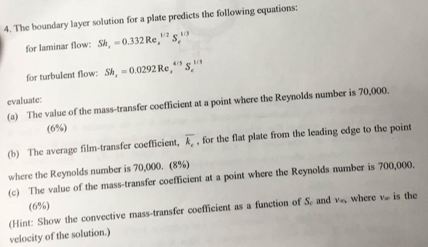 PLEASE ANSWER IT CORRECTLY AND TIDILY 4. The boundary layer solution for