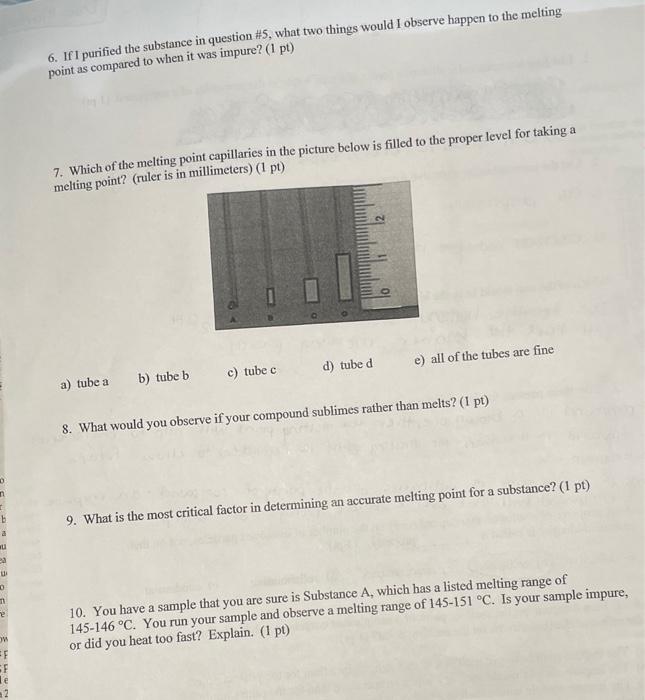 cars Melting Points Pre-Lab Questions 1. List four intermolecular attractive forces that