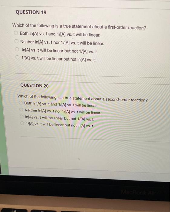 please give an explanation for each :) QUESTION 19 Which of the