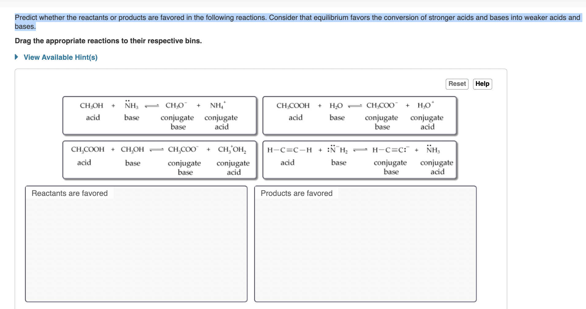 check image Predict whether the reactants or products are favored in the