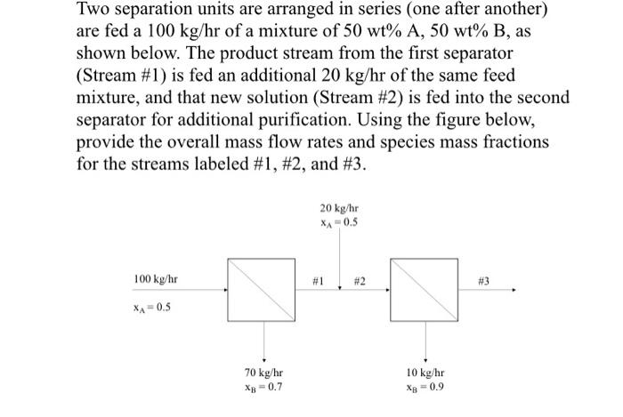 i need help eoth this question Two separation units are arranged in