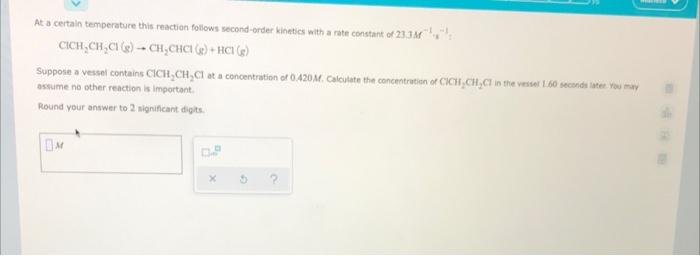 rate constant of 233M! CICH CH CI (0) -- CH CHCI ()