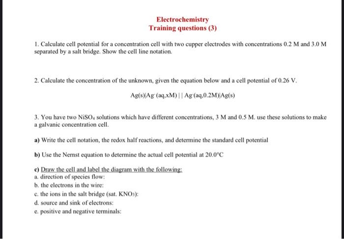 help guys i need the corect answer 1. Calculate cell potential for