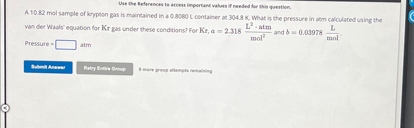  Use the References to access important values if needed for this