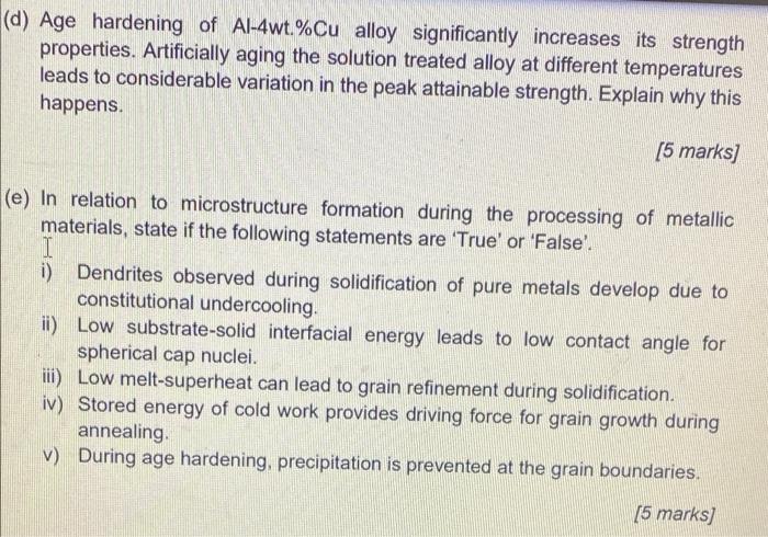 solidification and subsequent processing is profoundly important for structural applications. Answer the
