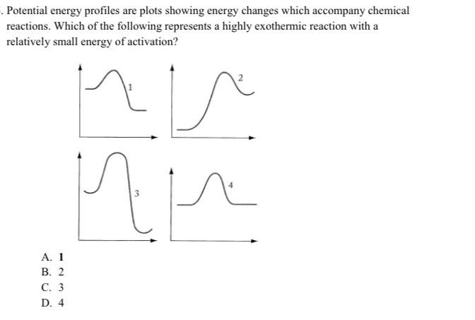  . Potential energy profiles are plots showing energy changes which accompany
