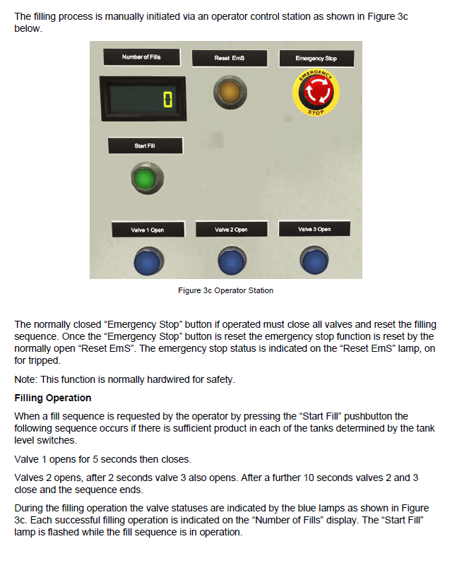 this filling process. i) Identify all the system I/O, less the connection
