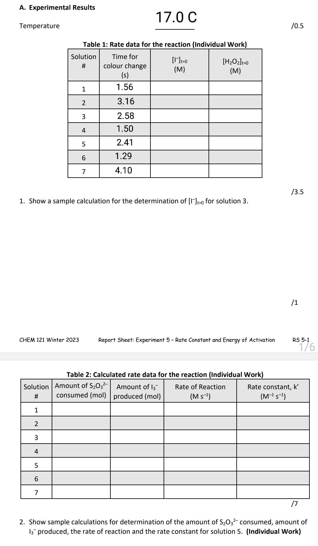 I really just need a sample equation for each column. I