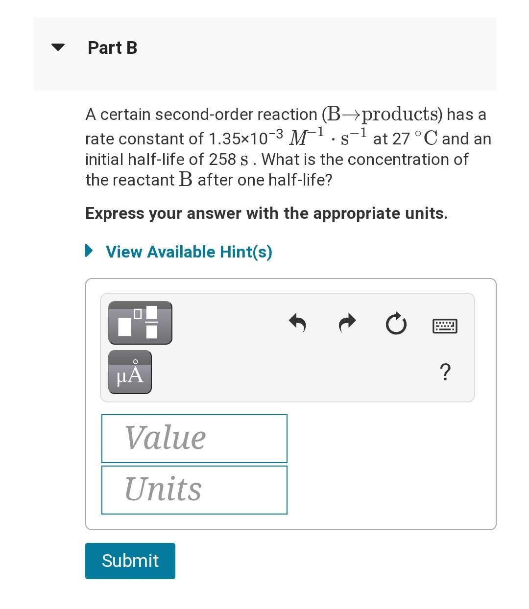 of a reaction, t1/2, is the time it takes for the reactant