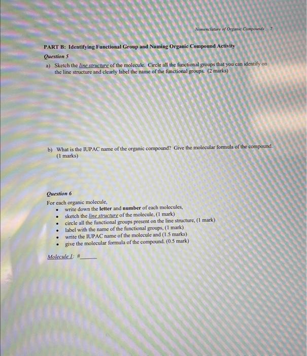 c) Draw the full and condensed structural formulas and line structure of