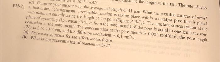 with platinum entirely along the length of the pore (Figure P15-7). The