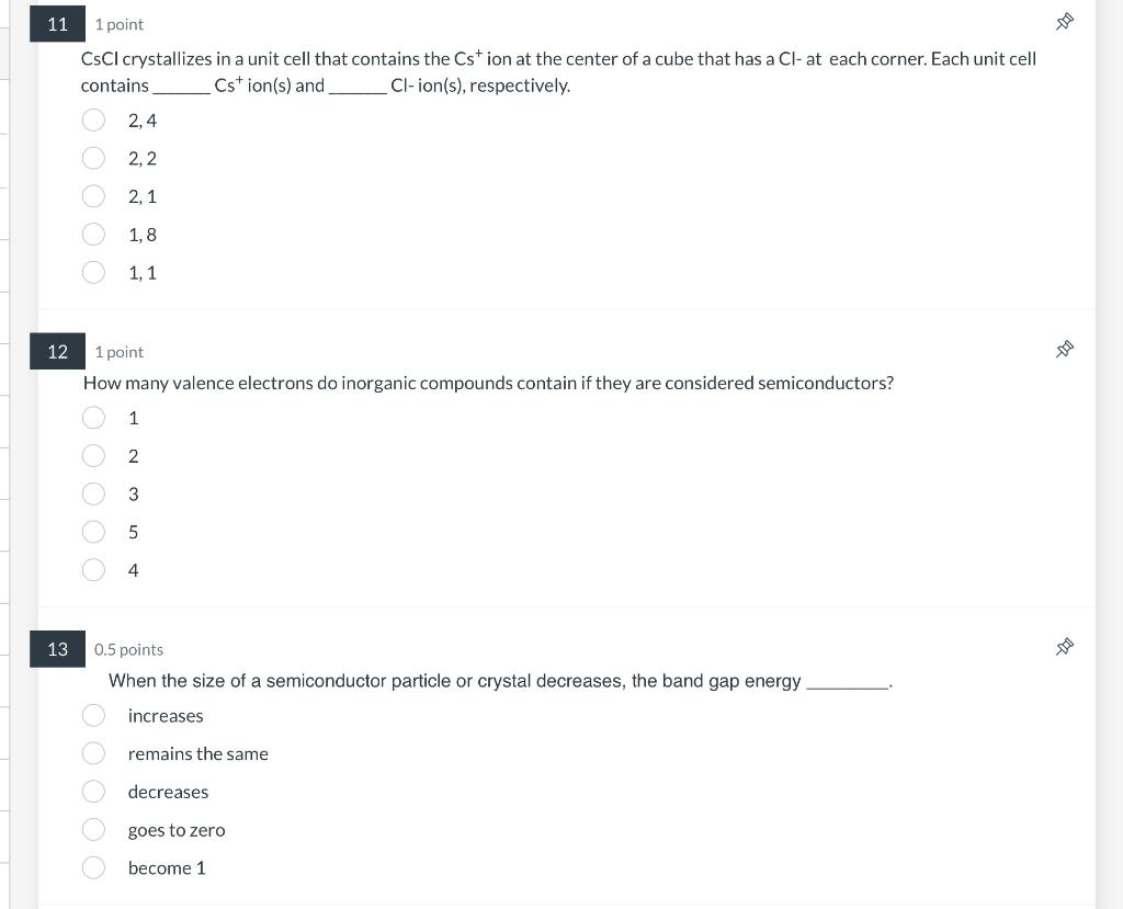  CsCl crystallizes in a unit cell that contains the Cs+ion at