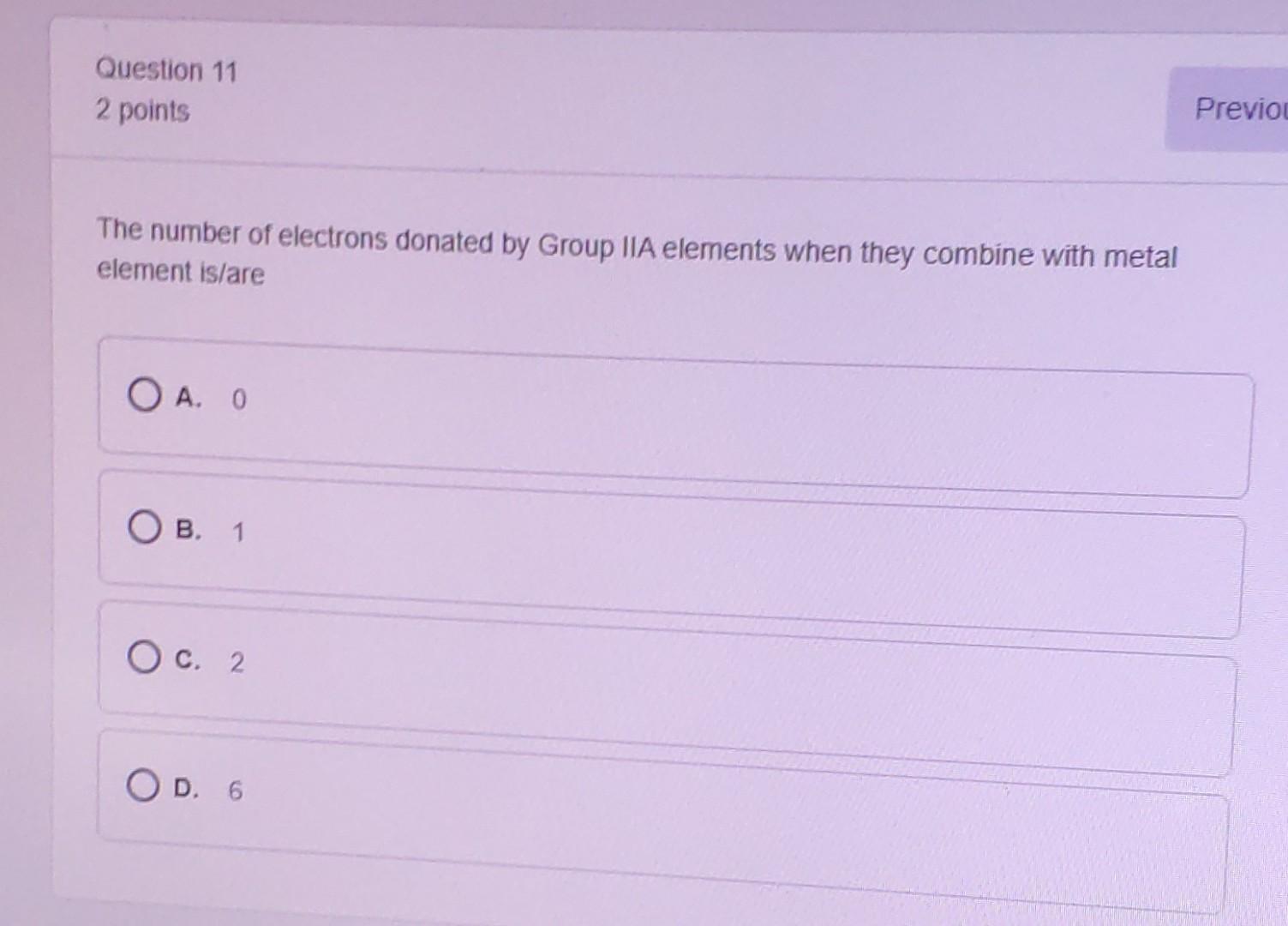 a O A. ion OB. element O c. compound OD. mixture Question