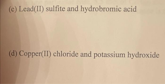 write a balance molecular equation for the double -replacement reaction between each