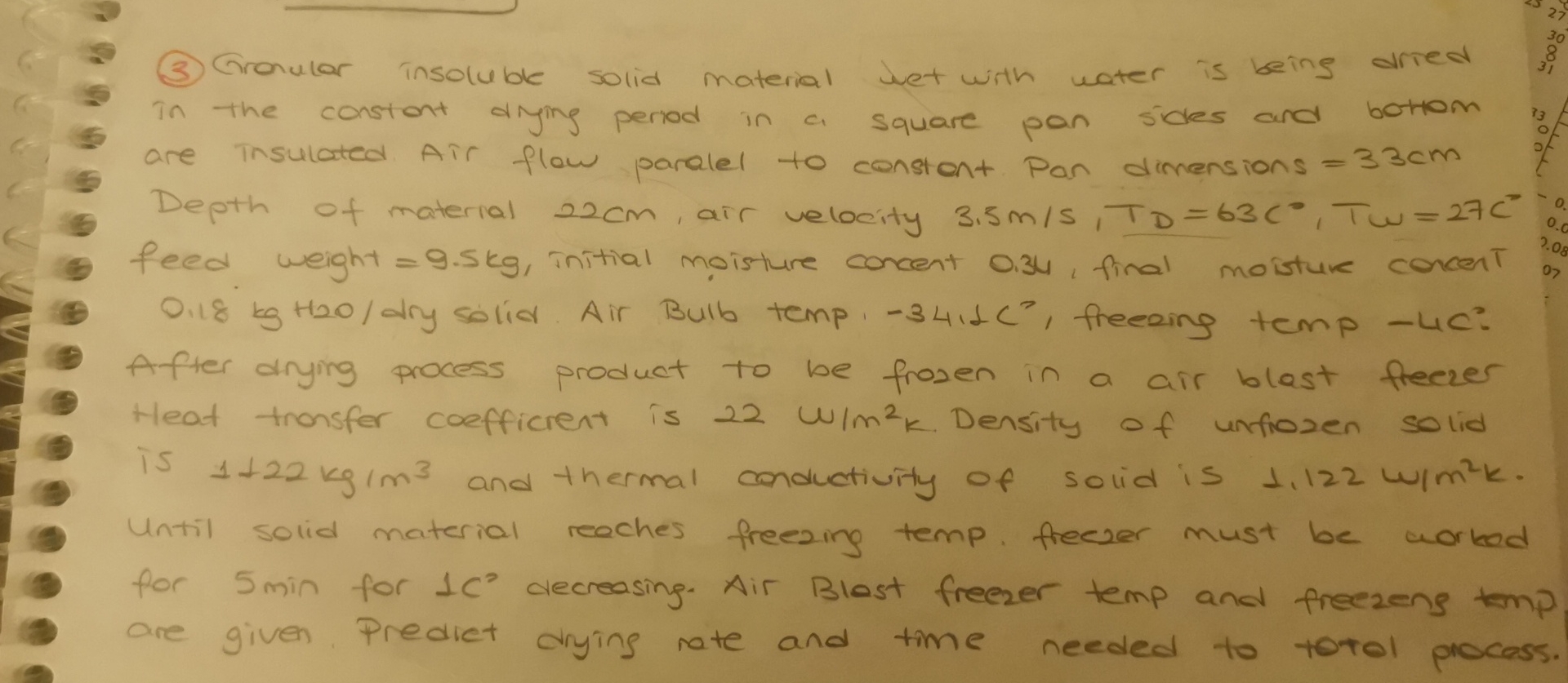  (3) Granular insoluble solid material wet with water is being arred
