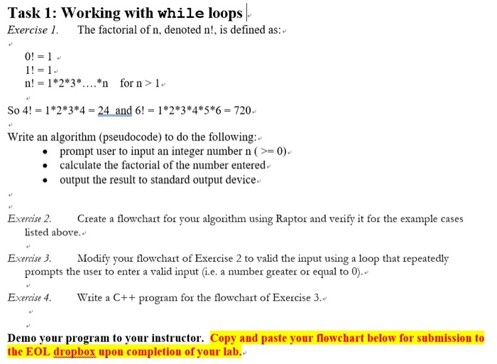  Using C++ and Microsoft Visual Studio Task 1: Working with while