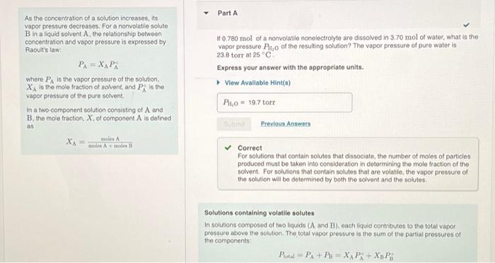 please Correct Correct answer is shown. Your answer 179.07 torr was either