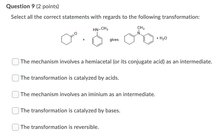 Question 9 (2 points) Select all the correct statements with regards