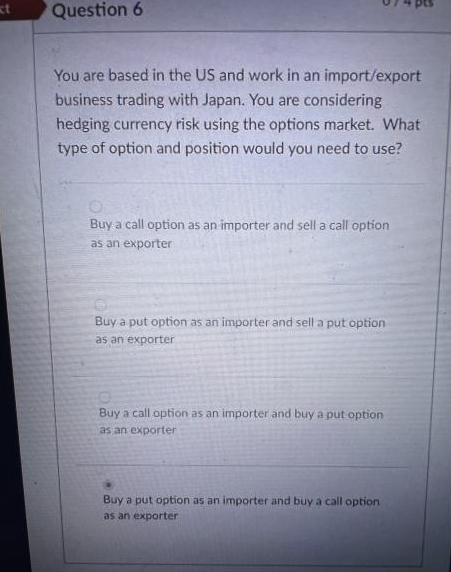  D was wrong You are based in the US and work
