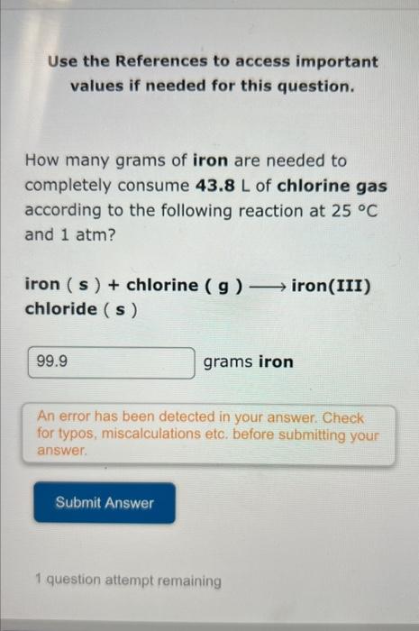  Use the References to access important values if needed for this