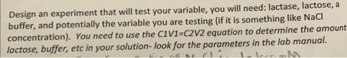  my variable being tested is only NaCl concentration on lactase activity.