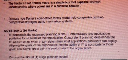  The Porter's Five Forces model is a simple tool that supports