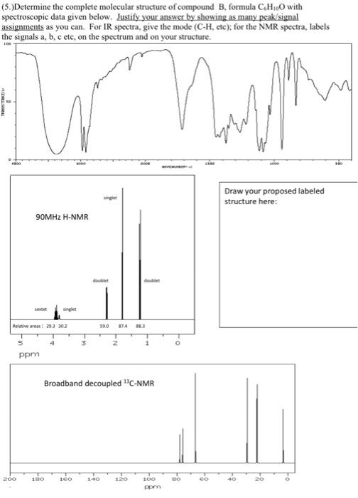 Determine the complete structure, formula C6H10O with the spectroscopic data given below