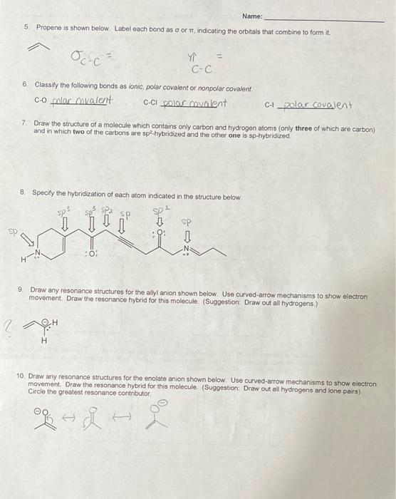 I don't know how to use VSEPR theory. 4: last two boxes