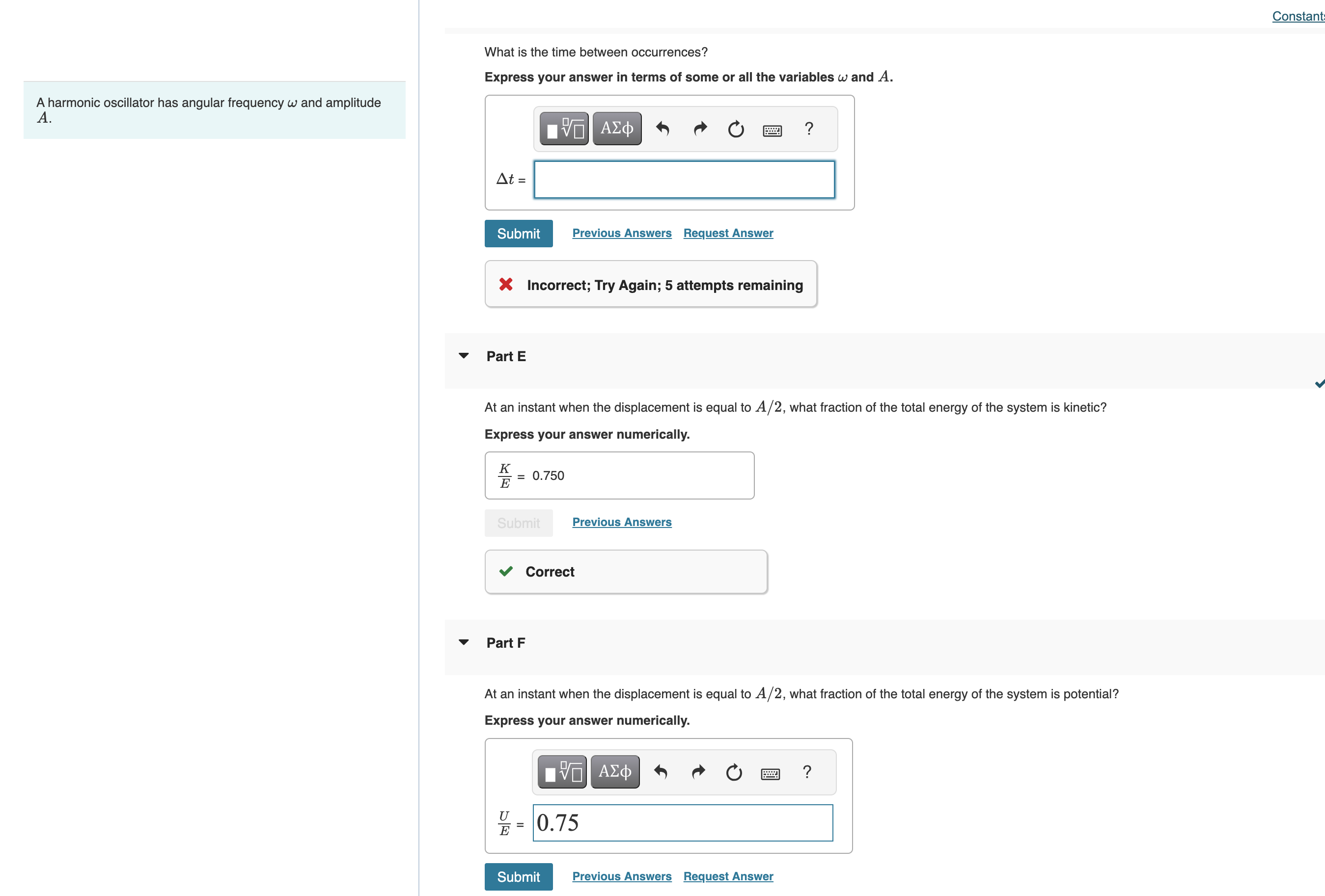 What is the time between occurrences? Express your answer in terms