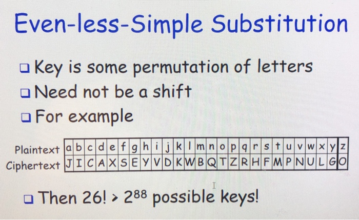 please! Consider the "Even-Less-Simple-Substitution" cipher. Write a program (using a programming language