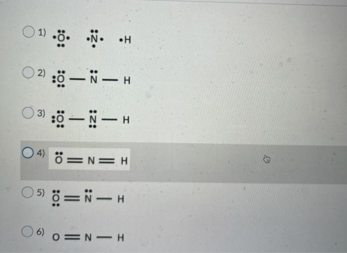 position of the atoms are constant for all answer options but the