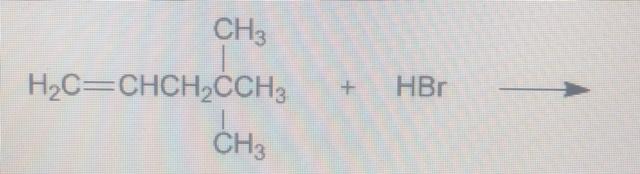 Draw a structural formula for the more stable carbocation intermediate formed in