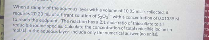  sia inc When a sample of the aqueous layer with a