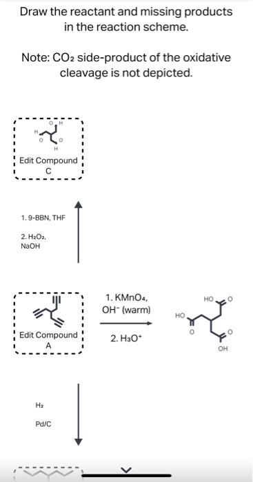  The reactants and the molecule to the right is given. (All