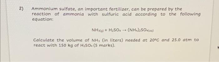 Can someone please help me answer this? thank you! ) 2) Ammonium