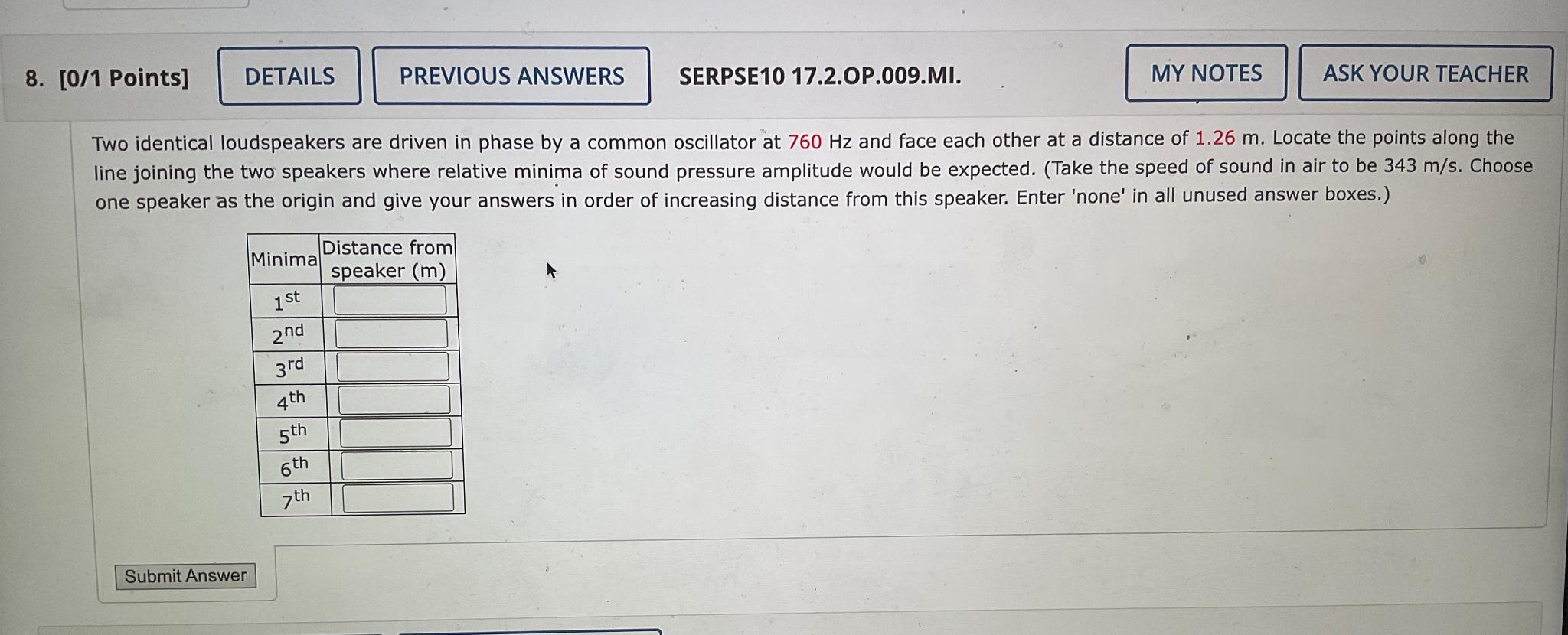  [0/1 Points] SERPSE1017.2.OP.009.MI. Two identical loudspeakers are driven in phase by