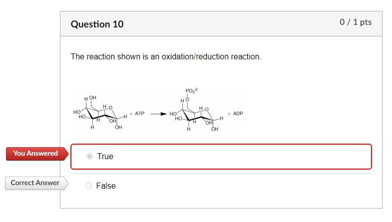 / 1 pts The reaction shown is an oxidation/reduction reaction. 0 hw-ou8_8_018-0