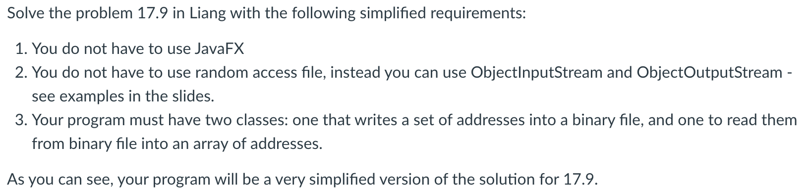 updates addresses as shown in Figure 17.20. Use a fixed-length string for