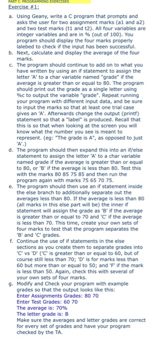 please those program in C?? PARTI: PROGRAMMING EXERCISES Exercise #1: a. Using