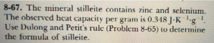 8-49. A 5.00-g sample of potassium chloride is dissolved in 1.00 L