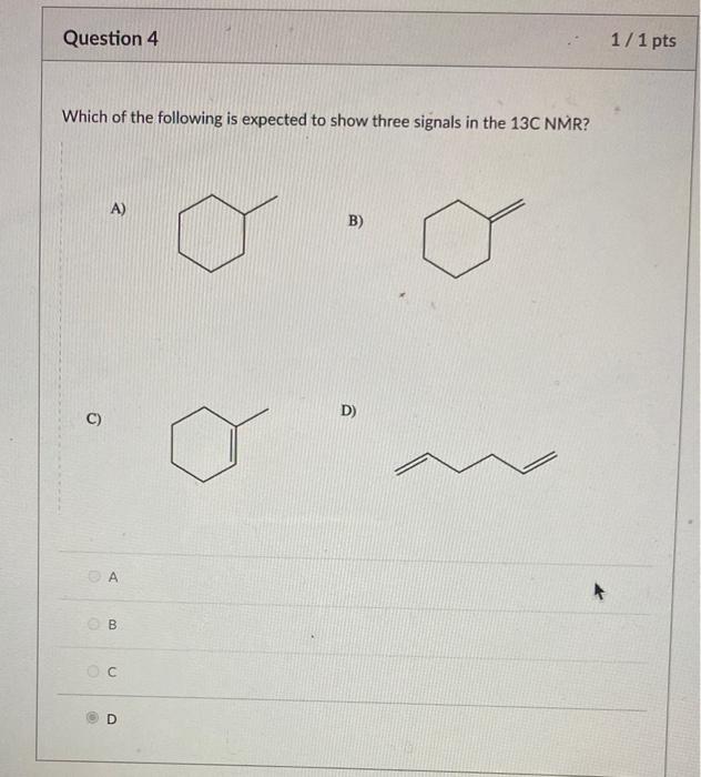 5 signals in the 13C NMR. What is the structure of this