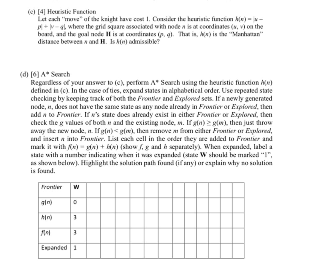 different searches. Please do part c and d. It is just tracing