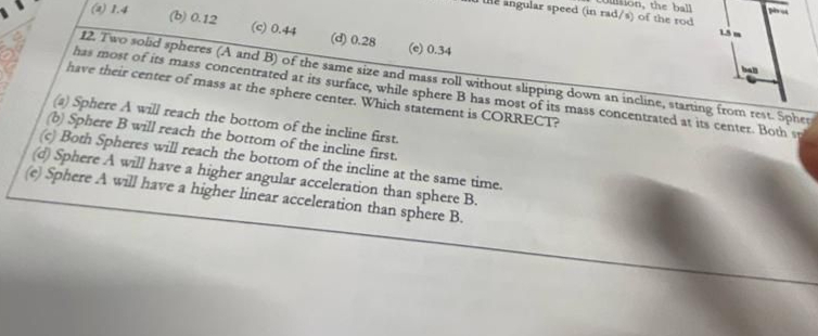  Two solid spheres ( A and B) of the same size